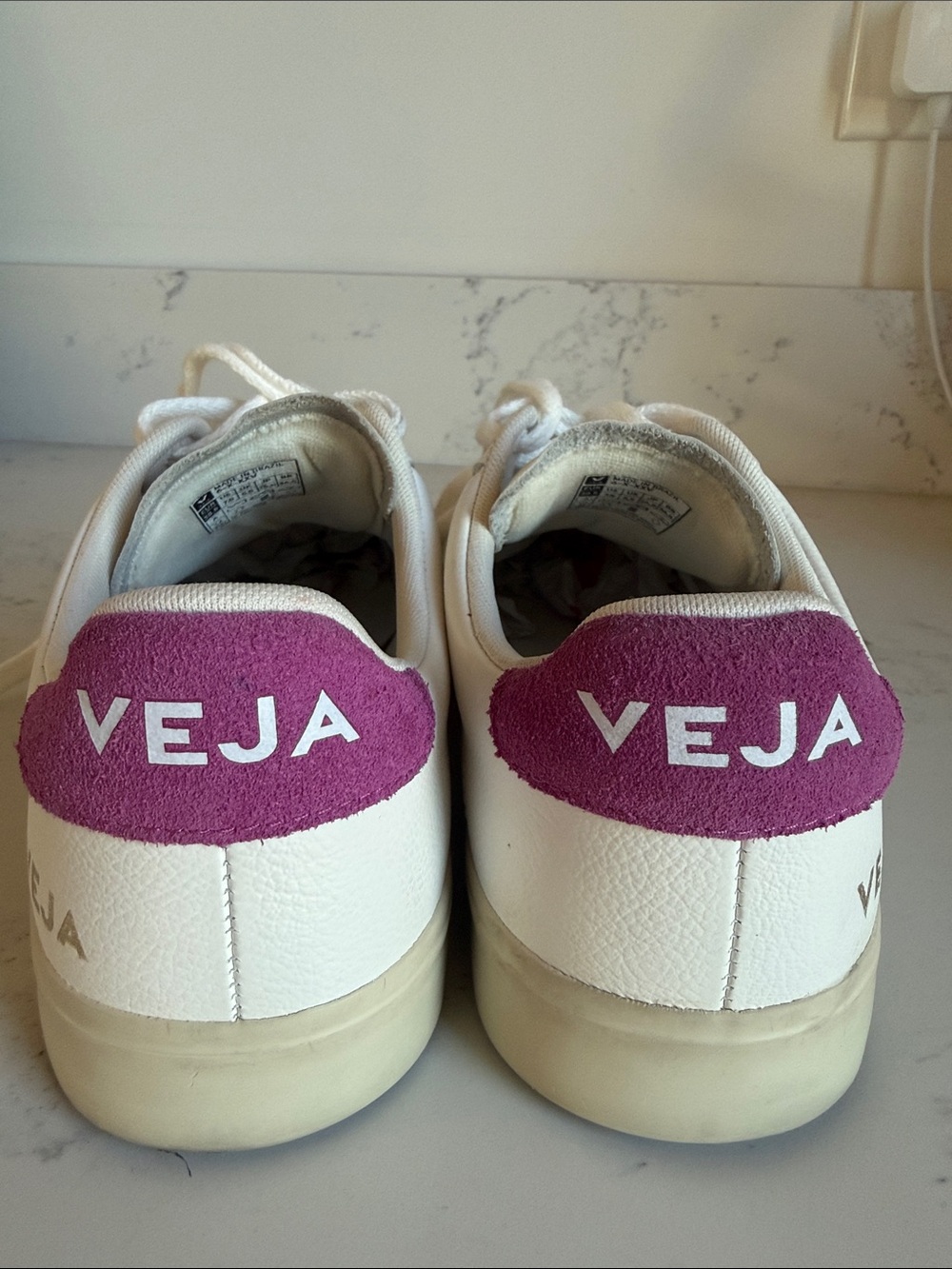 Veja Campo Sneakers Color White Silver Ultraviolet women’s size 7.5 - Picture 3 of 12